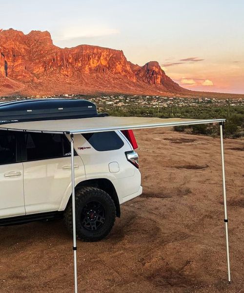 KickAss Car Roof Awning with Premium Shower Tent and Base Bundle