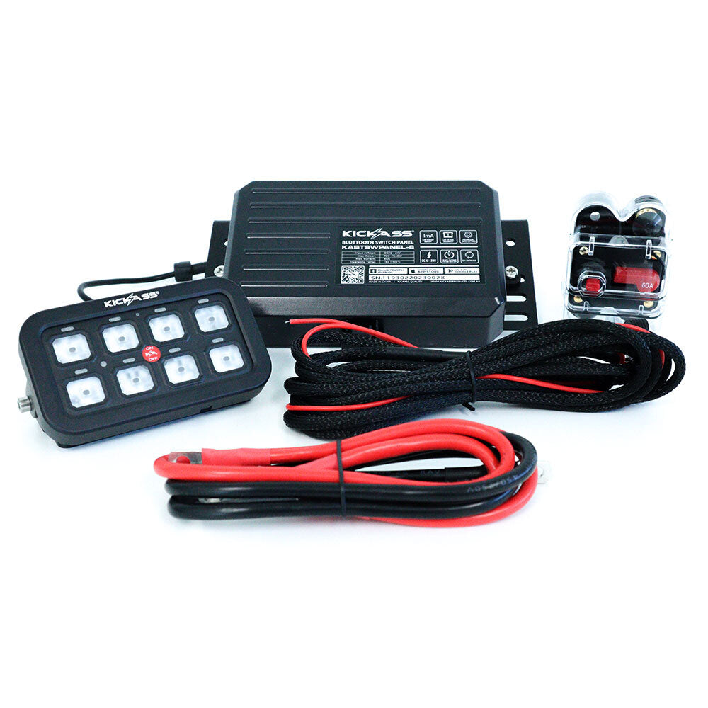 KickAss Bluetooth Control Switch Panel - 8 Gang Switch Panel - KickAss Products USA