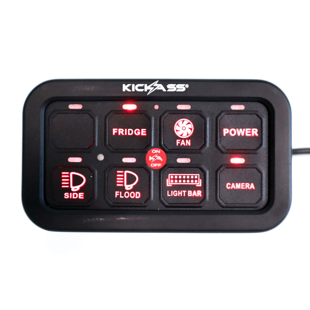 KickAss Bluetooth Control Switch Panel - 8 Gang Switch Panel - KickAss Products USA