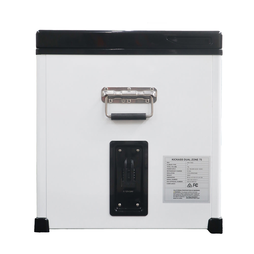 KickAss 75L 12V Portable Camping Fridge Freezer Dual Zone