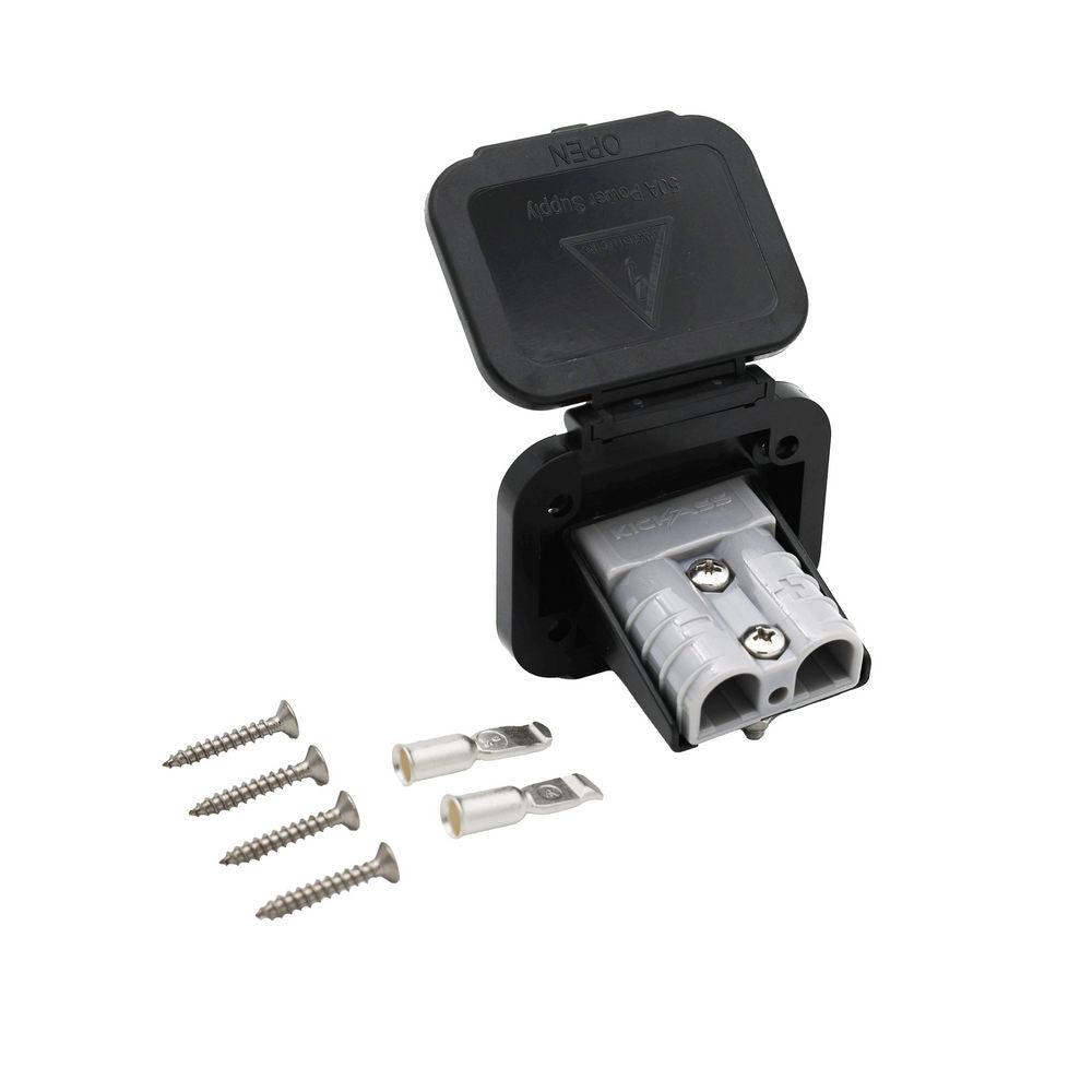 KickAss Panel Mount 50A Anderson Style Connector with Dust Cover