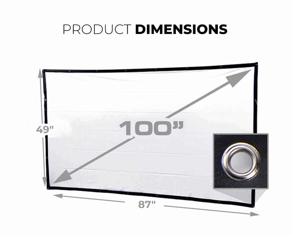 KICKASS Portable Outdoor Cinema 100" Eyelet Projector Screen - KickAss Products USA