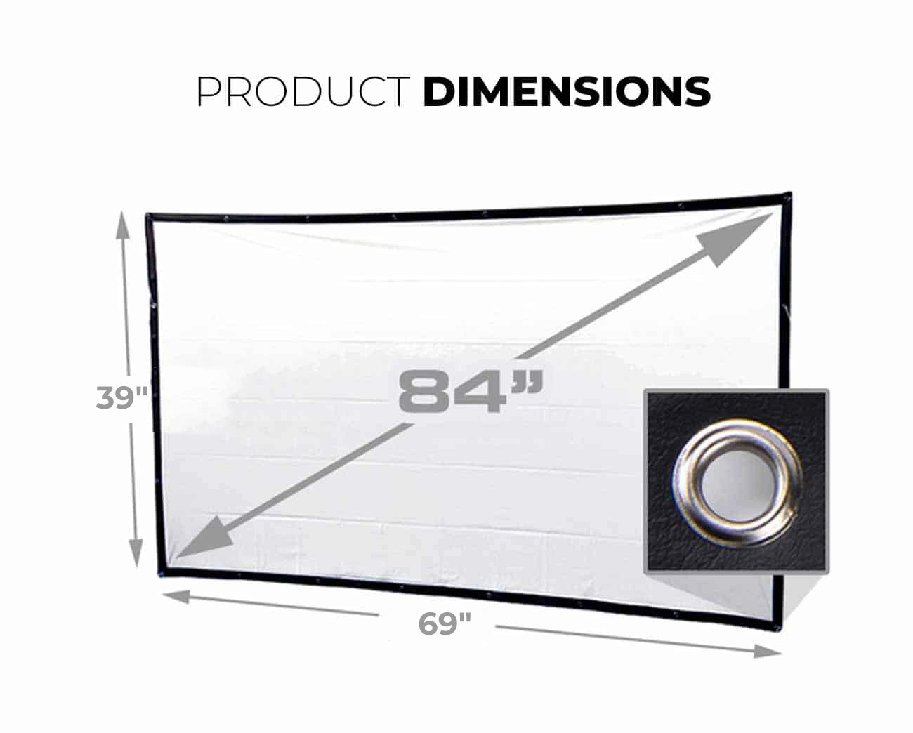 KICKASS Portable Outdoor Cinema 84" Eyelet Projector Screen - KickAss Products USA