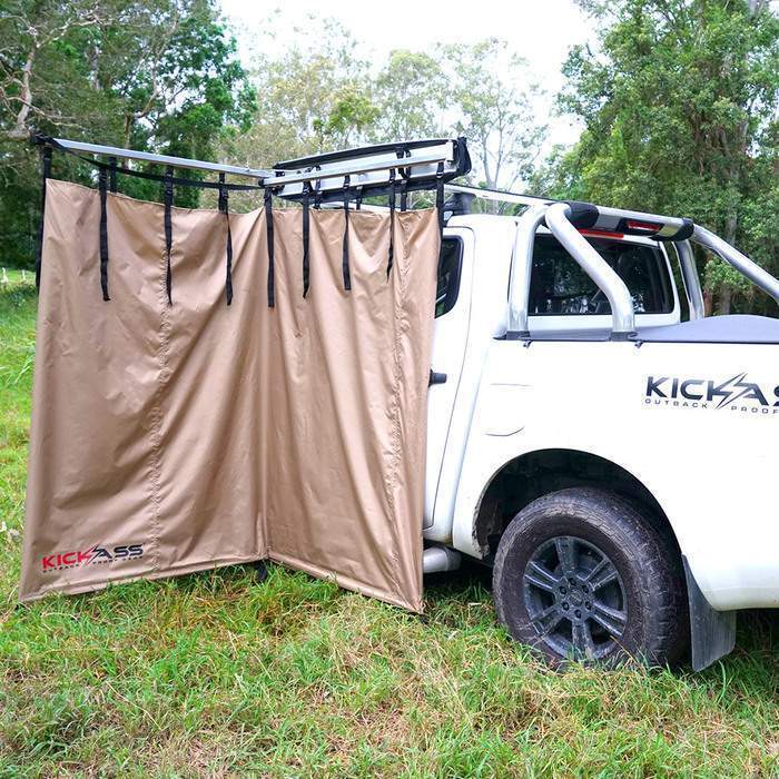 KickAss Car Roof Awning with Shower Tent and Base Bundle