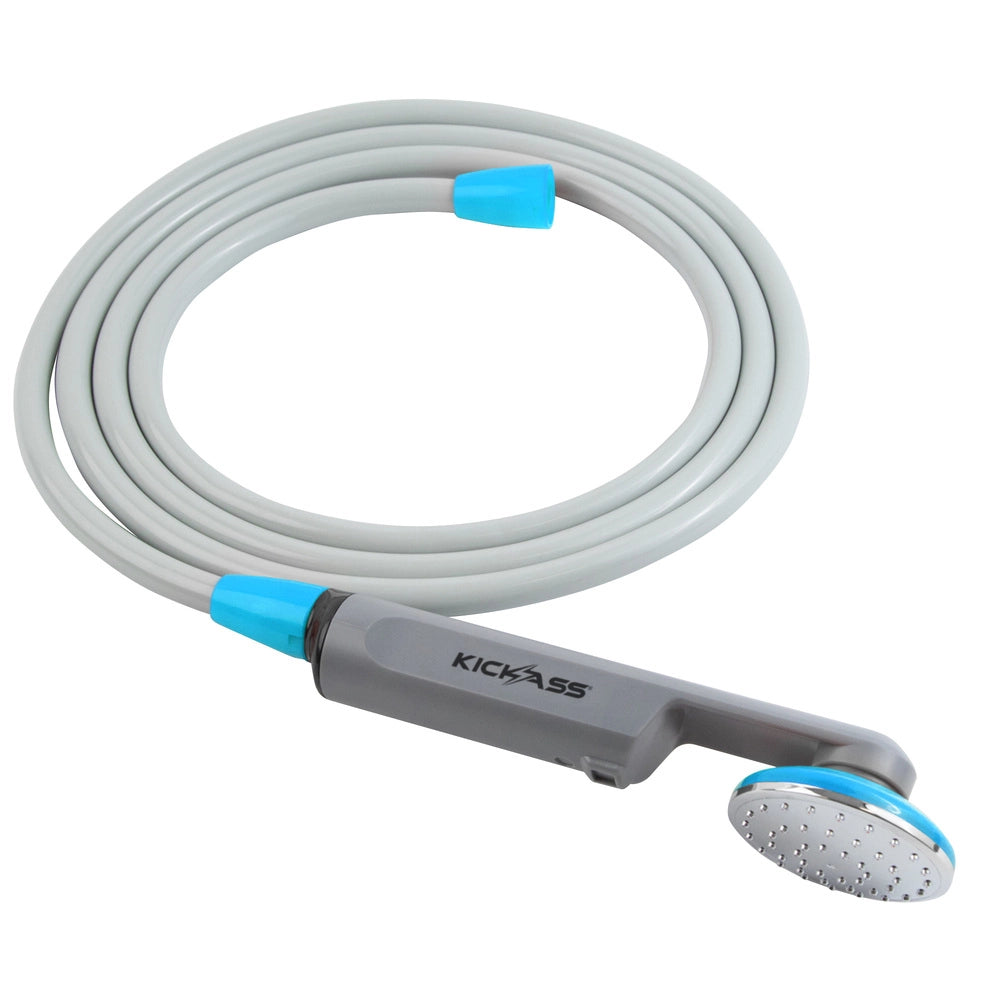 portable shower, shower, kickass shower, bathroom accessories, camping shower, 12V Shower, 12V Lithium Shower, Portable Shower, Shower Head, Portable Shower Head, Camping Shower,