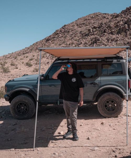 KickAss Car Roof Awning with Premium Shower Tent and Base Bundle