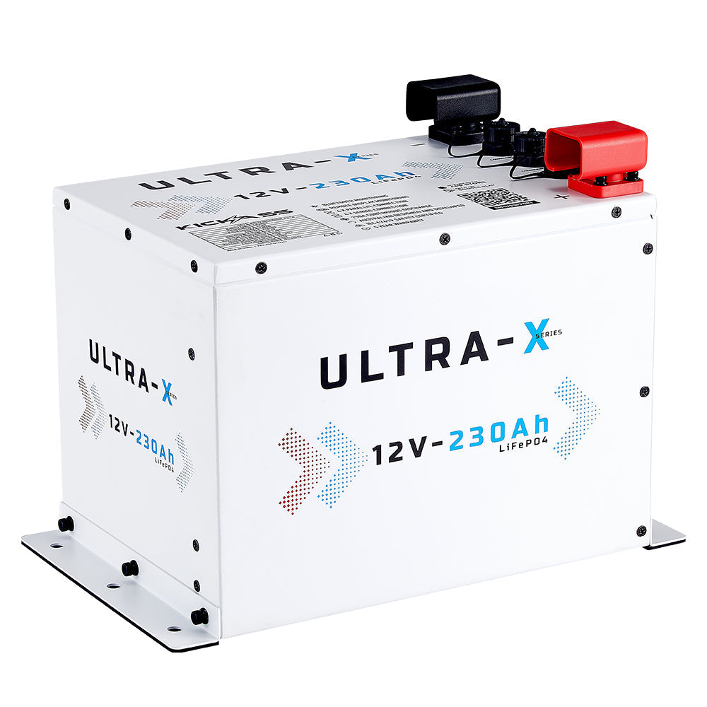 KickAss Smart 12V 230Ah Ultra-X Lithium Compact Deep Cycle Battery LiFePO4 - Arctic White - KickAss Products USA