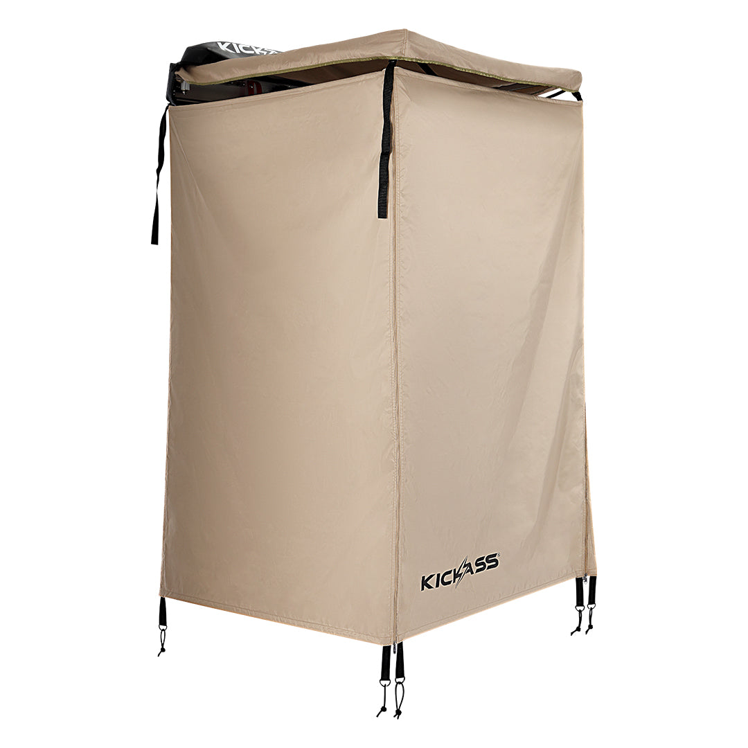 KickAss Premium Shower Tent Awning with Roof & Shower Base Bundle