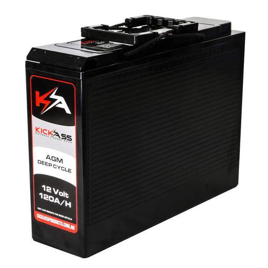 KickAss 12V 120AH Deep Cycle AGM Battery with Battery Tray