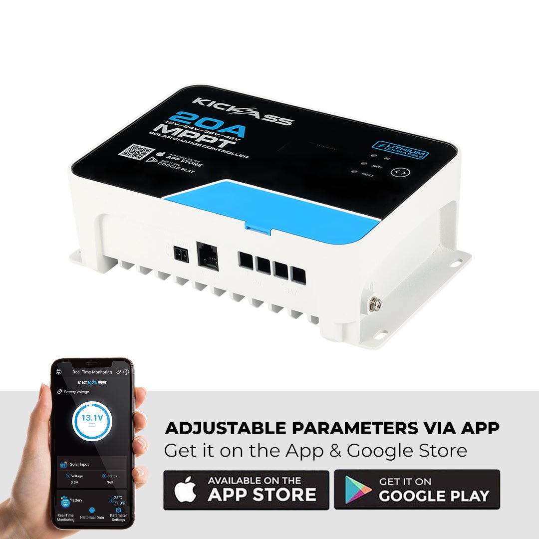 KickAss 20A 12V/24V/36V/48V
MPPT Solar Charge
Controllers