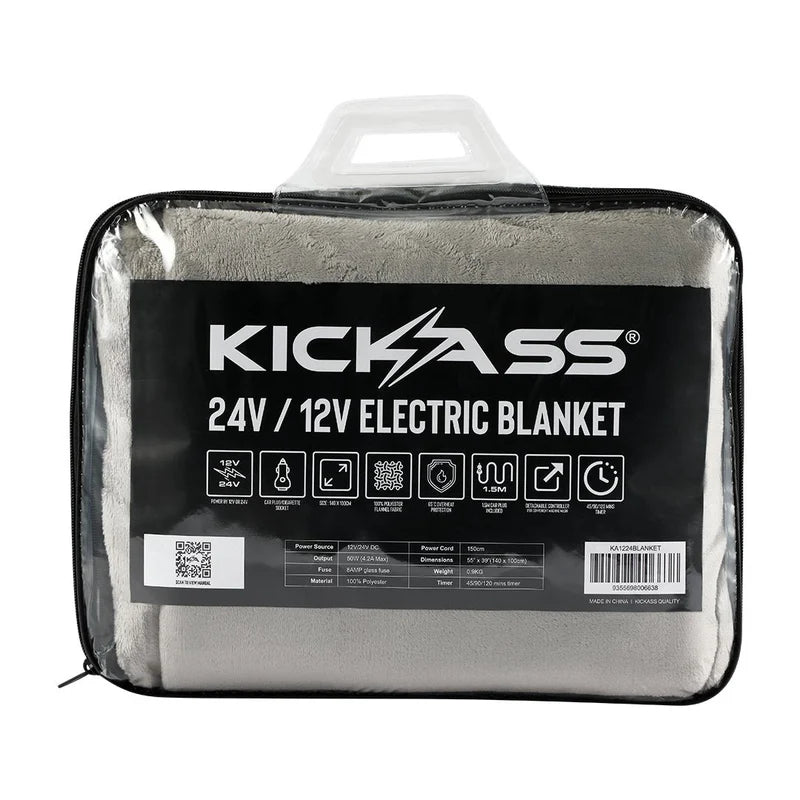 KickAss 12/24V Electric Blanket with Timer