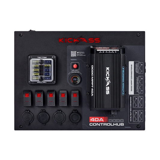 KickAss ProductsKickAss Control Hub 40A Complete Dual Battery Kit with 2000W Inverter and Smart ShuntKABDLCTRLHB40-2000W