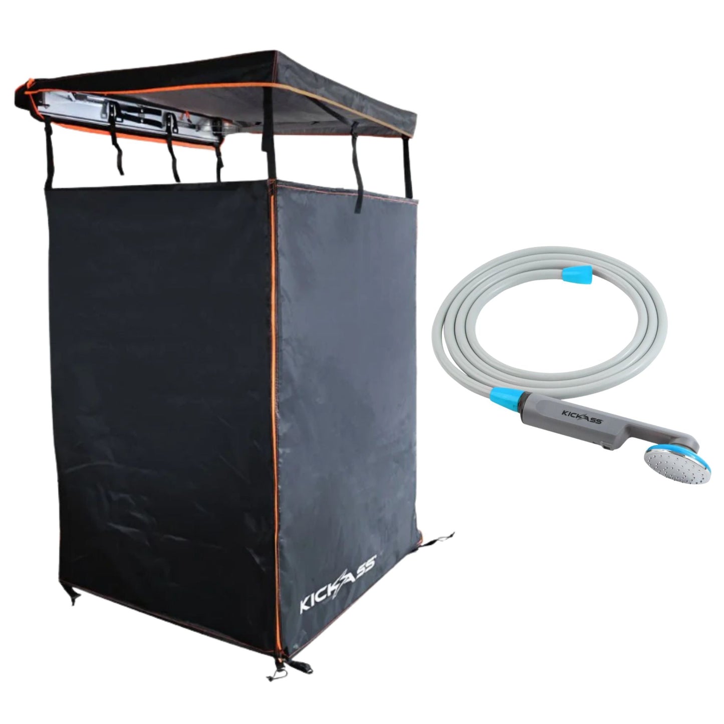 KickAss ProductsKickAss Portable Camping Shower and Shower Tent Bundle - Black & OrangeKA - CAMP - SHOWER - BUNDLE - BO