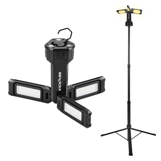 KickAss ProductsKickAss Rechargeable Tripod Camping Light 6000 Lumens Bundle with 4500 Lumens 1.7mKABUN-CAMPLTRI2.2-CAMPLTRI