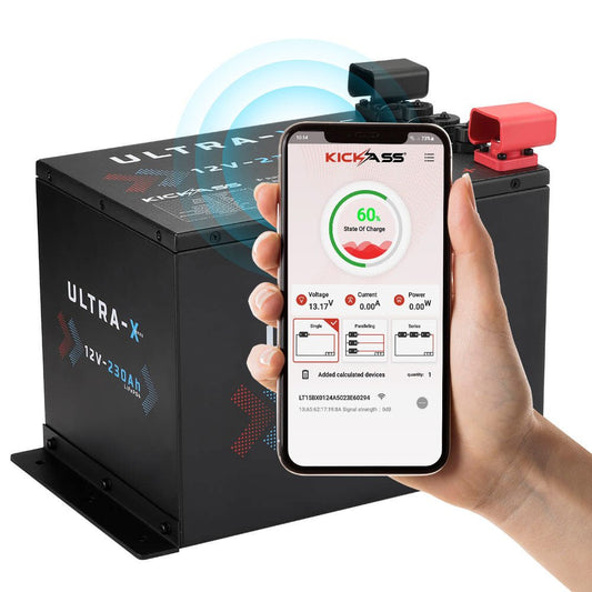 KickAss ProductsKickAss Smart 12V 230Ah Ultra - X Lithium Compact Deep Cycle Battery LiFePO4KA12230X - LION