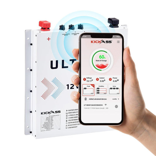 KickAss ProductsKickAss Smart 12V 230Ah Ultra - X Lithium Slimline Deep Cycle Battery LiFePO4 - Arctic WhiteKA12230SLIMX - LION - W