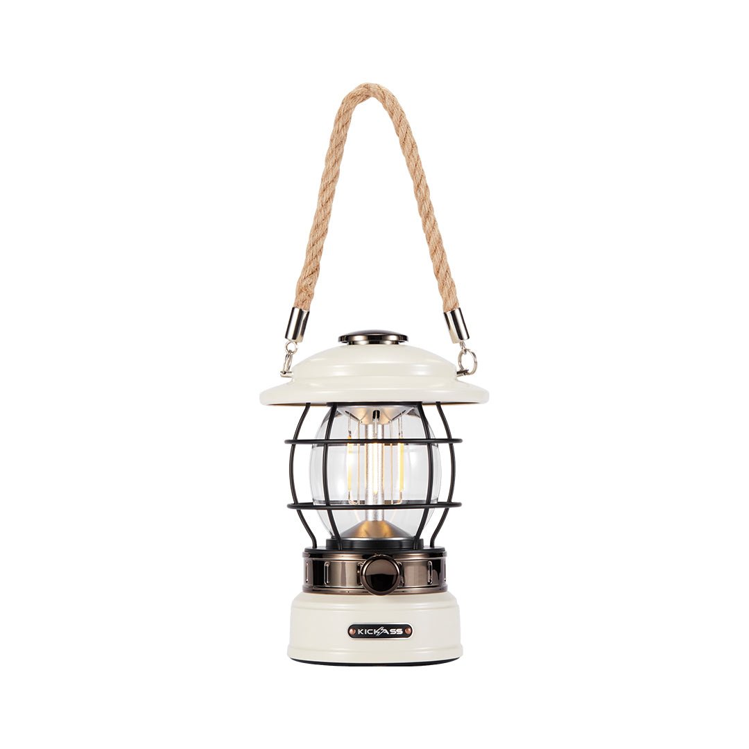 KickAss ProductsKickAss Vintage Camping Lantern in WhiteKACAMPLANTERN - WHT
