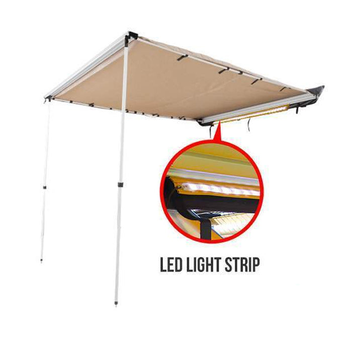 KickAss 6.5' X 8' Heavy Duty Car Awning With LED Light Strip - KickAss Products USA