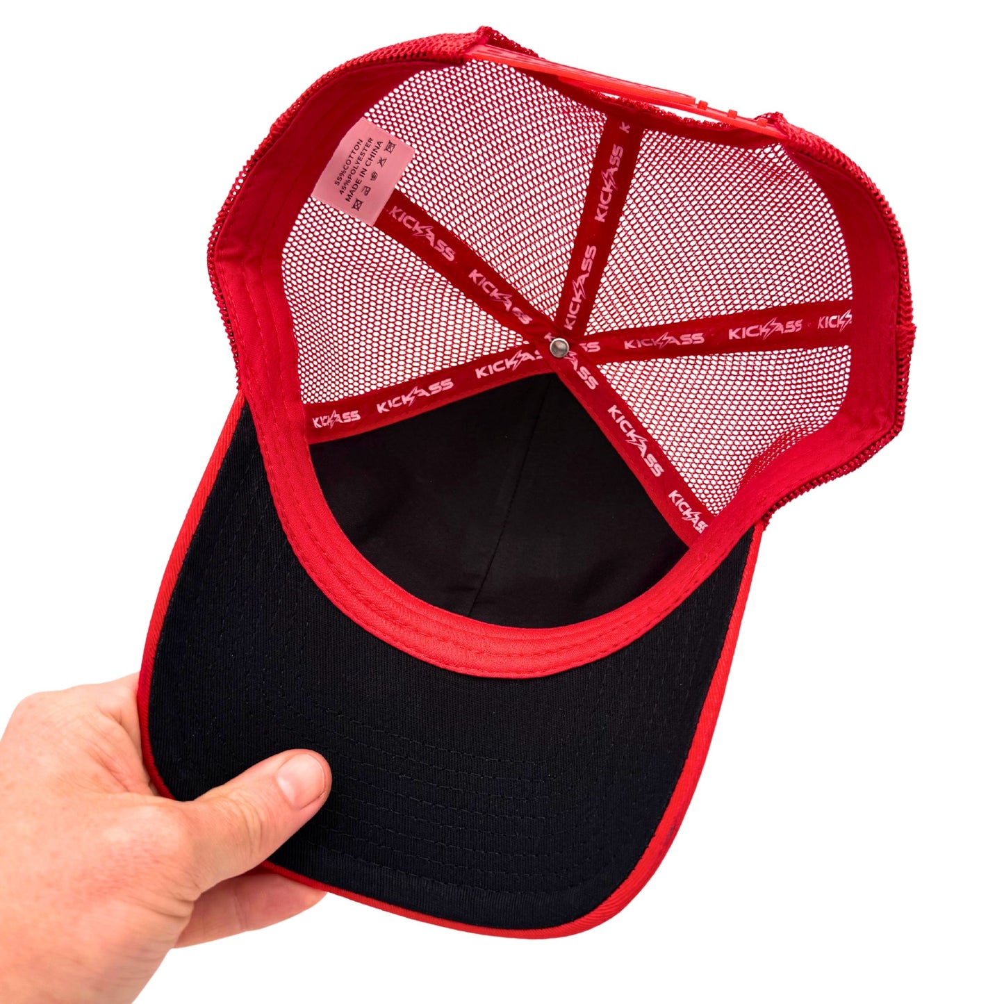 KickAss Snapback Trucker Cap - Red - KickAss Products USA