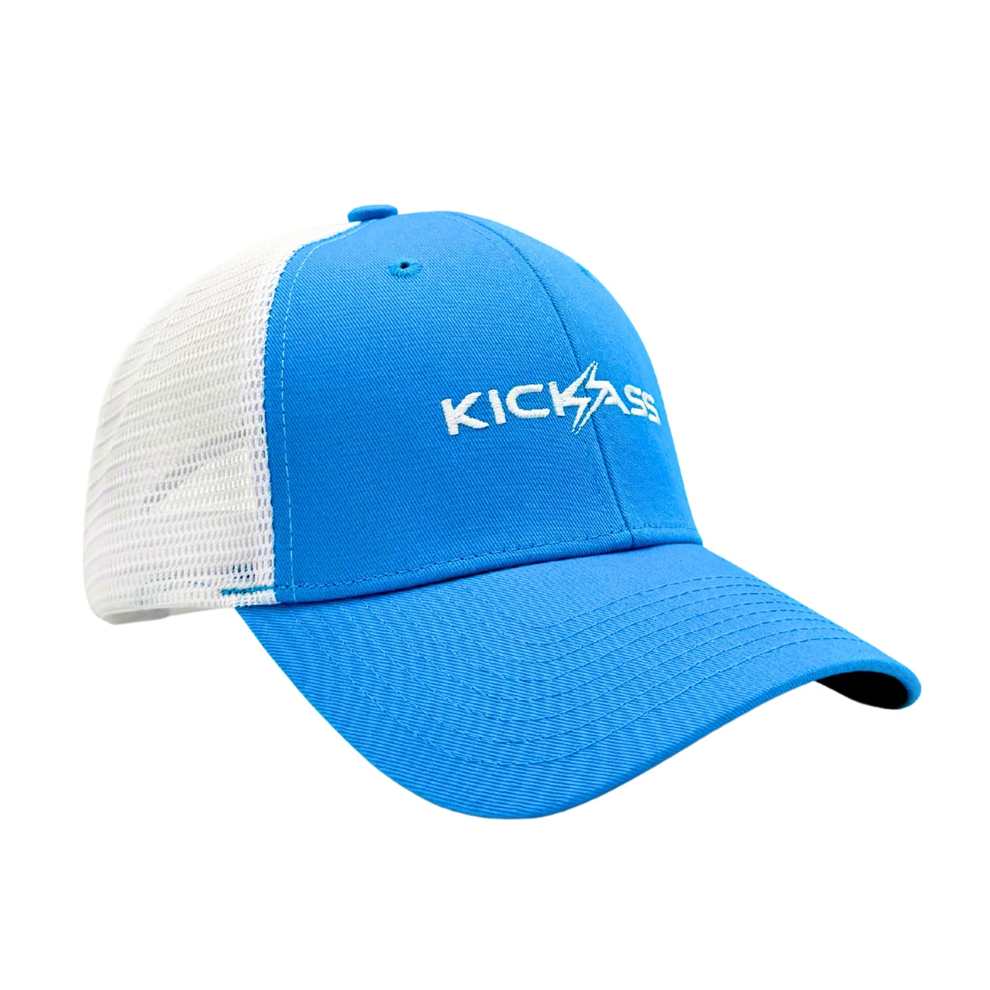 KickAss Snapback Trucker Cap - Blue and White - KickAss Products USA