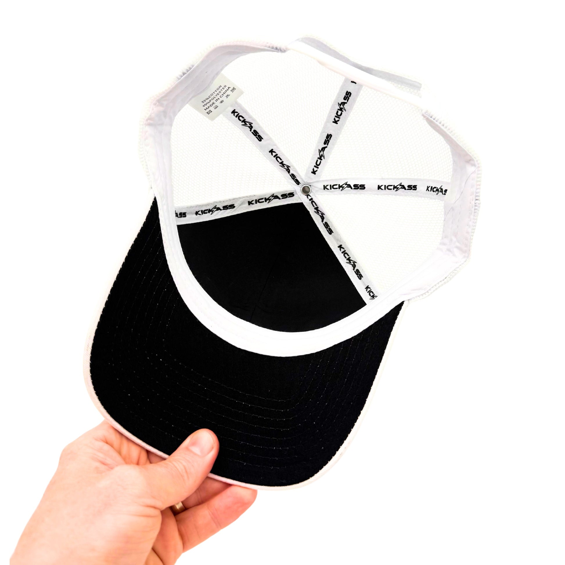 KickAss Snapback Trucker Cap - White - KickAss Products USA