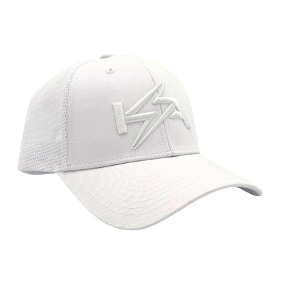 KickAss Snapback Trucker Cap - All White with White KA logo - KickAss Products USA