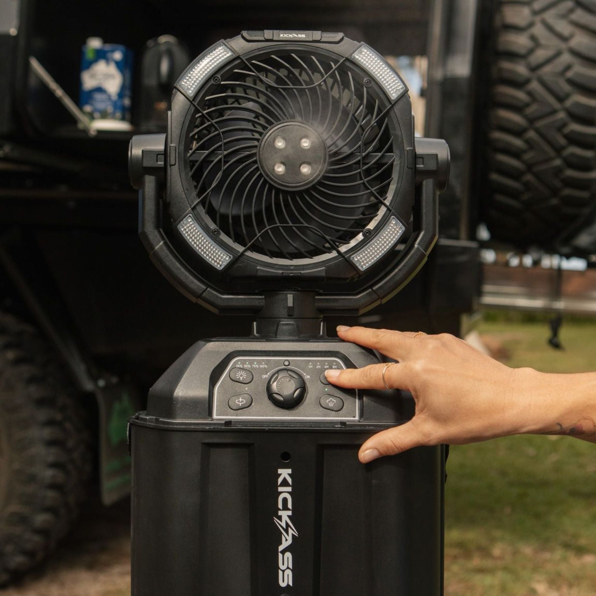 KickAss Portable 20,000mAh Misting Fan with LED & Power Bank for Camping - KickAss Products USA