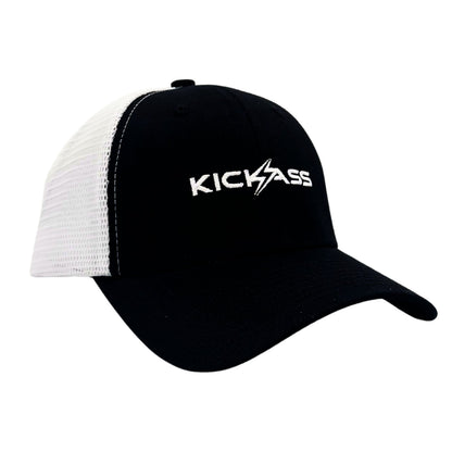 KickAss Snapback Trucker Cap - Black and White - KickAss Products USA