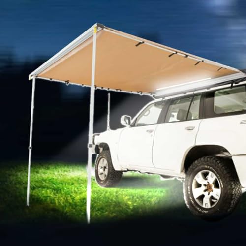 KickAss 6.5' X 8' Heavy Duty Car Roof Awning With LED Light Strip