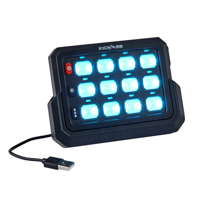 KickAss 12/24V 12 Gang Wireless Switch Panel with Magnetic Charging Cradle - MKII - KickAss Products USA