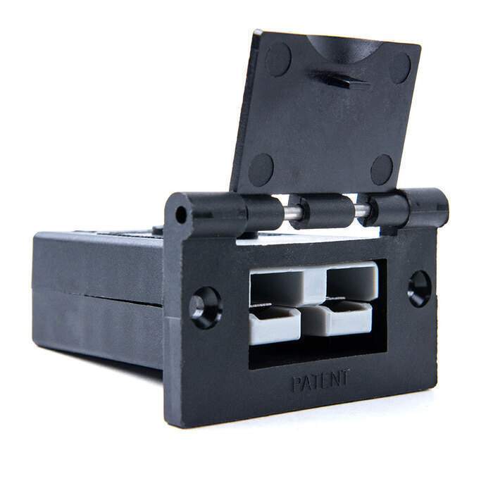 50A Weatherproof Slimline Anderson Plug Mount & Cover - Black