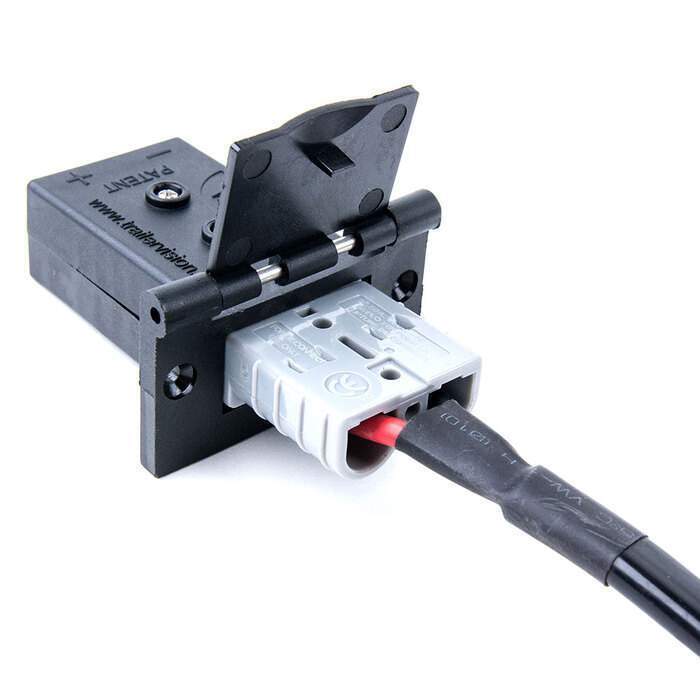 50A Weatherproof Slimline Anderson Plug Mount & Cover - Black