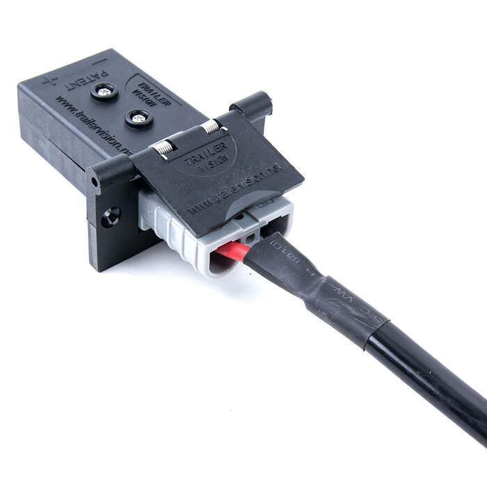 50A Weatherproof Slimline Anderson Plug Mount & Cover - Black