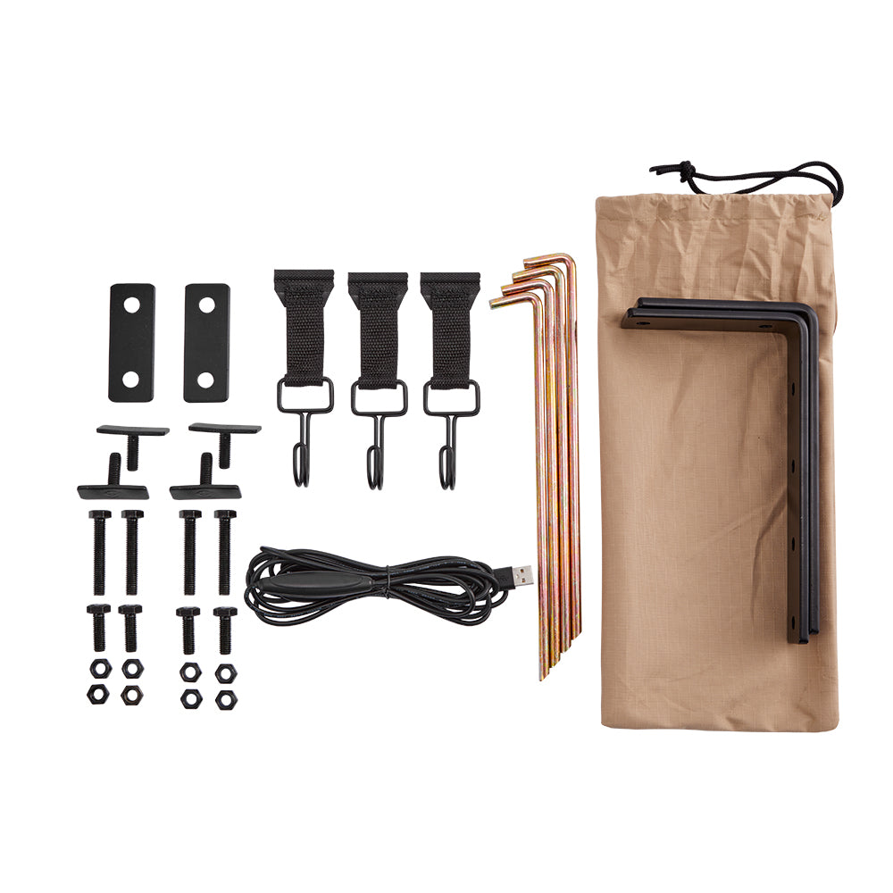 KickAss Premium Shower Awning with Swing Arm & LED Light Strip - KickAss Products USA