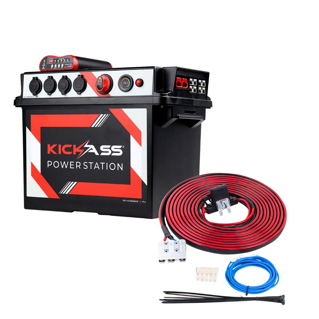 KickAss Power Station with Premium Plug and Play Kit - 8 Gauge 19'