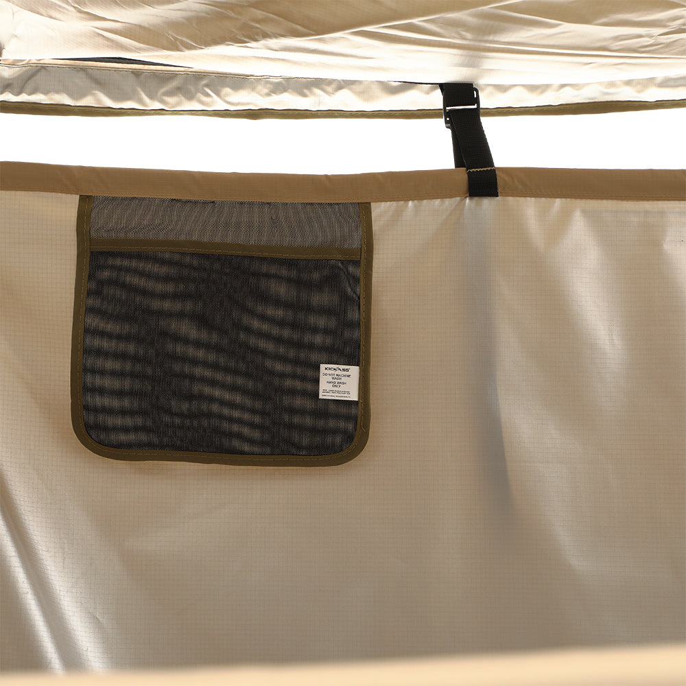 KickAss Premium Shower Awning with Swing Arm & LED Light Strip - KickAss Products USA
