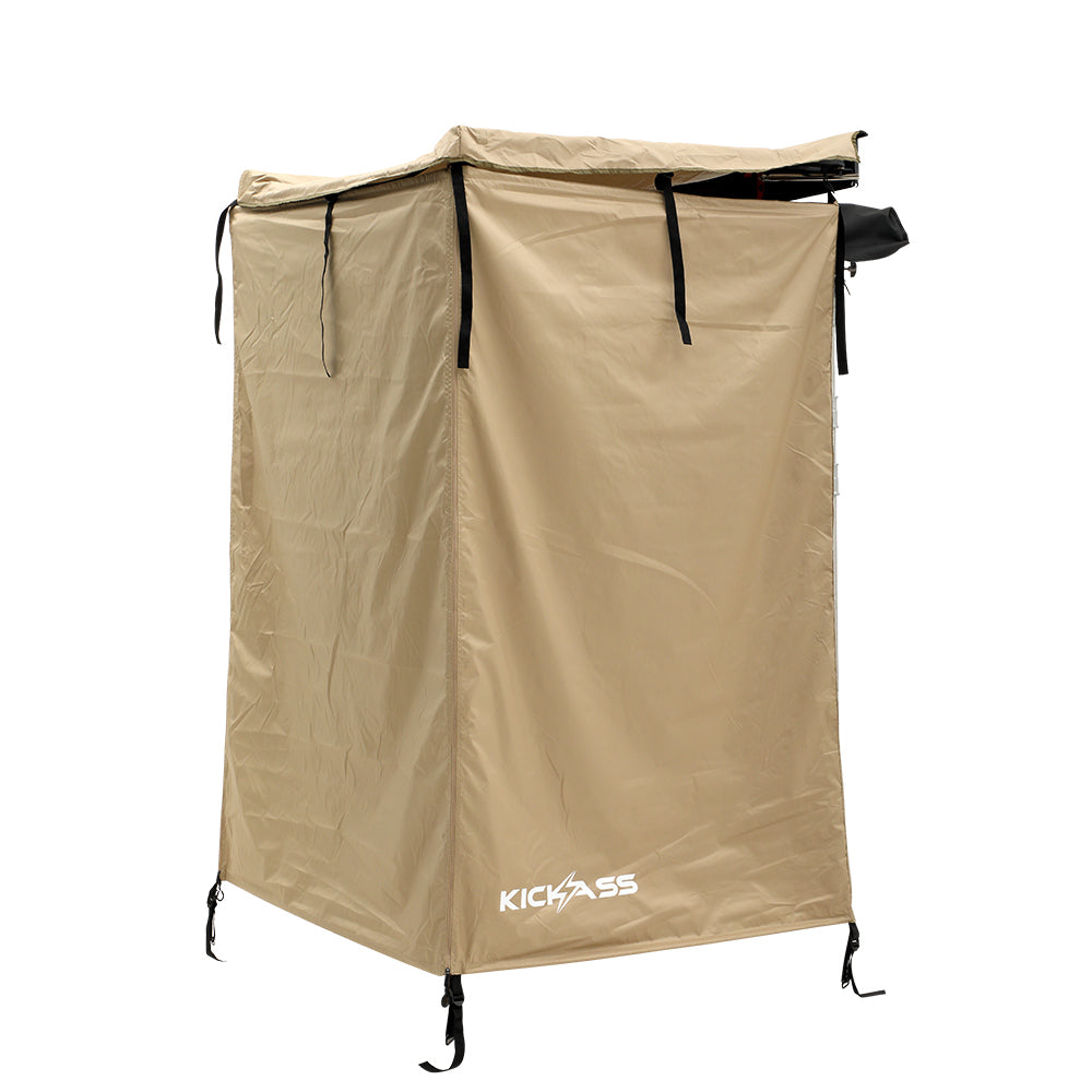 KickAss Premium Shower Awning with Swing Arm & LED Light Strip - KickAss Products USA