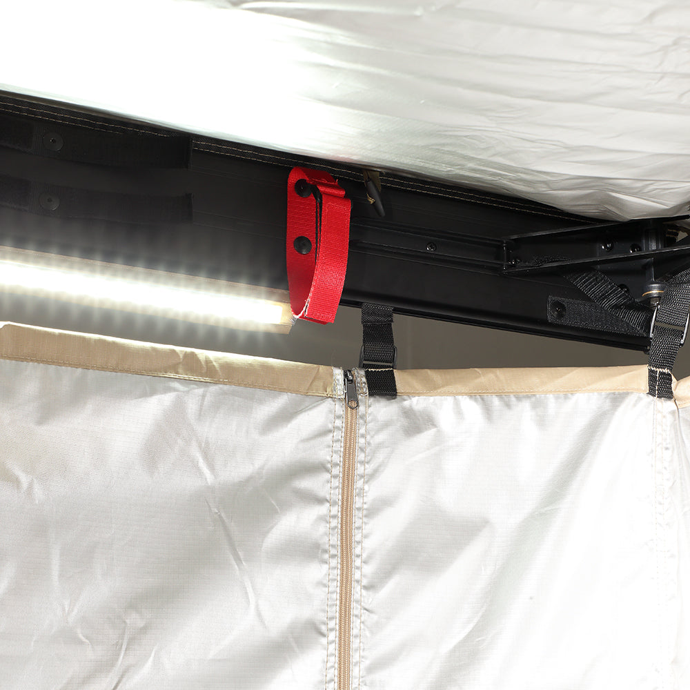 KickAss Premium Shower Awning with Swing Arm & LED Light Strip - KickAss Products USA