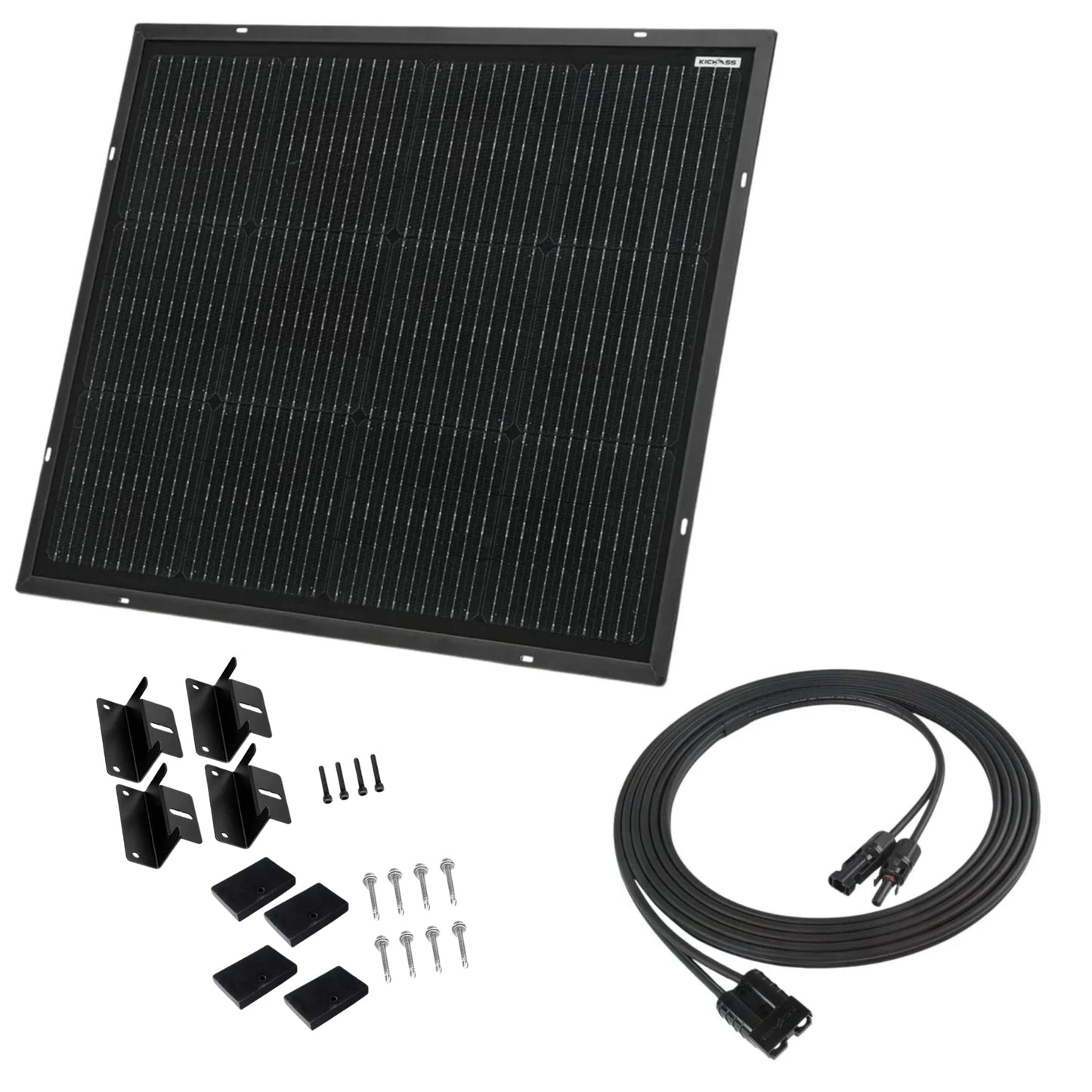 KickAss 80W Ultra Slim Solar Panel + PV to Anderson Extension Cable Bundle - 5m