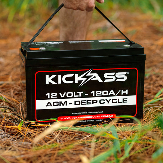 KickAss 12V 120Ah AGM Deep Cycle Battery - KickAss Products USA