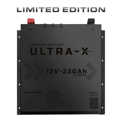 KickAss Ultra-X 230Ah 12V Deep Cycle Lithium Battery - Slimline BLACK EDITION