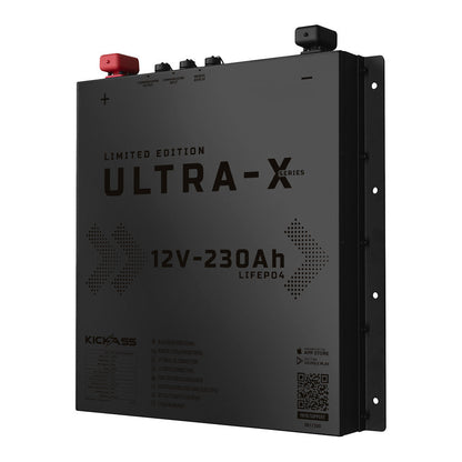 KickAss Ultra-X 230Ah 12V Deep Cycle Lithium Battery - Slimline BLACK EDITION