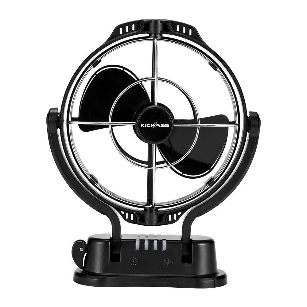 Kickass 12/24v 360°, 3 Speed Caravan fan, Black - KickAss Products USA