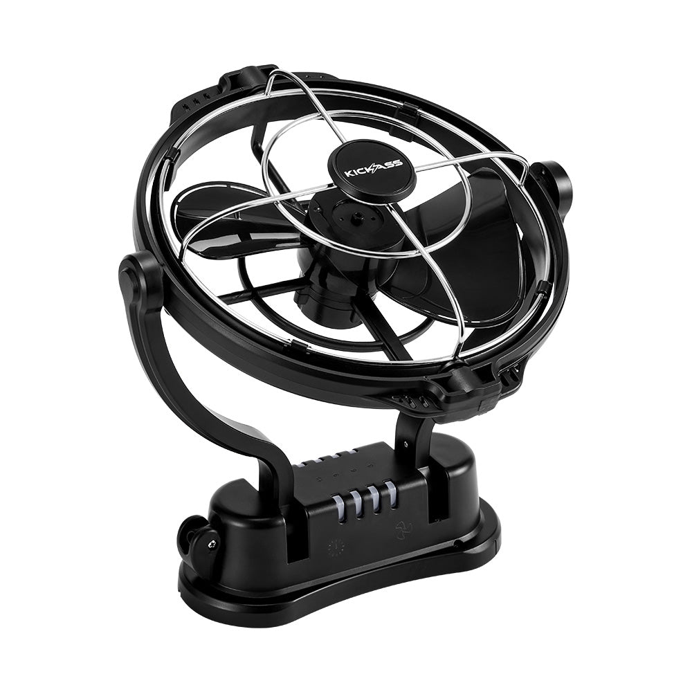 Kickass 12/24v 360°, 3 Speed Caravan fan, Black - KickAss Products USA