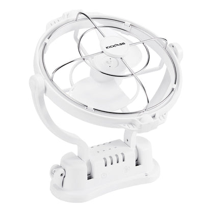 KickAss 12V / 24V 360°, 3 Speed Caravan Fan - White - KickAss Products USA