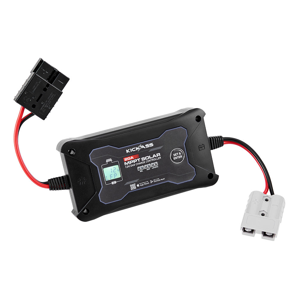 KickAss Smart 20A 12V/24V MPPT In-Line Solar Charge Controller + Integrated Bluetooth