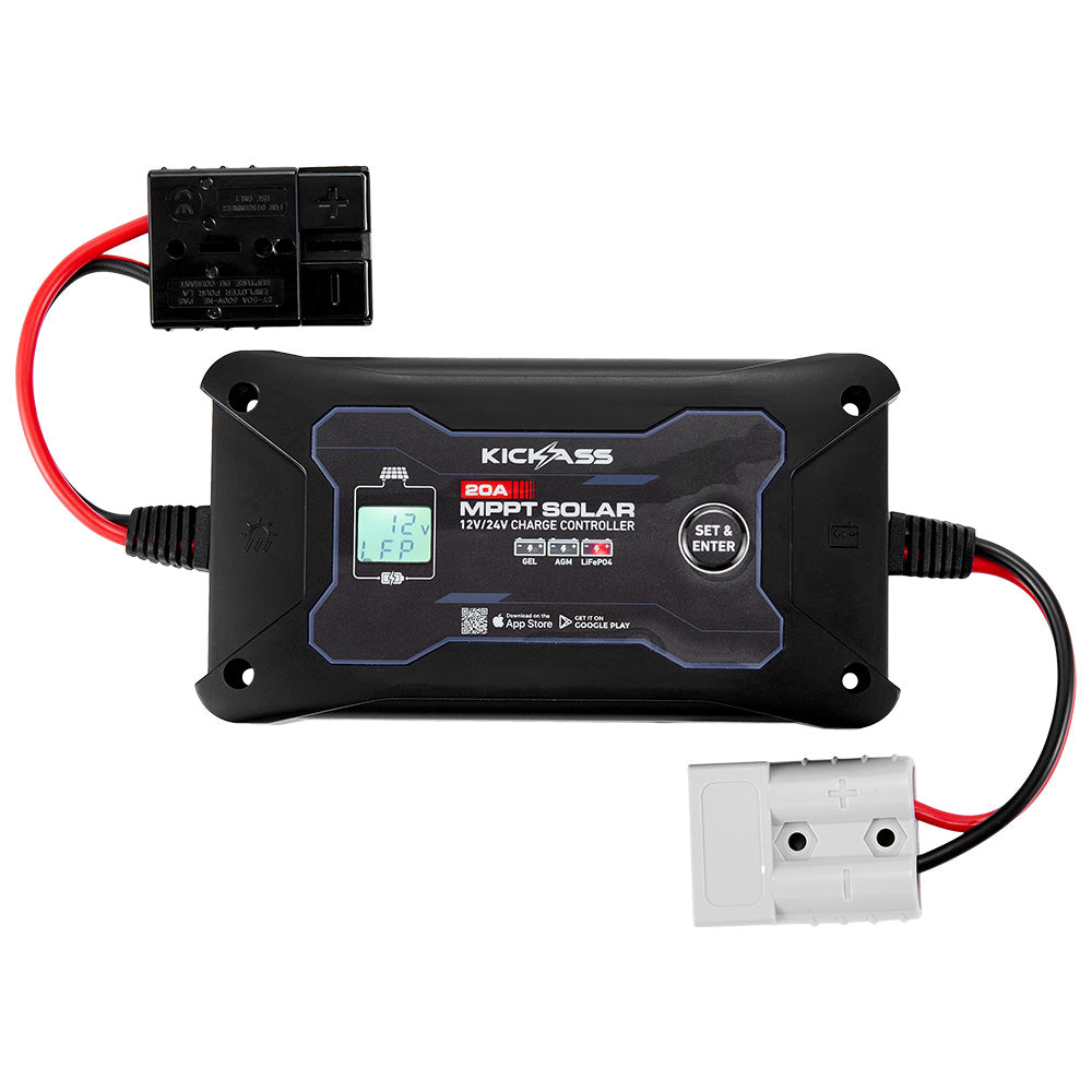 KickAss Smart 20A 12V/24V MPPT In-Line Solar Charge Controller + Integrated Bluetooth