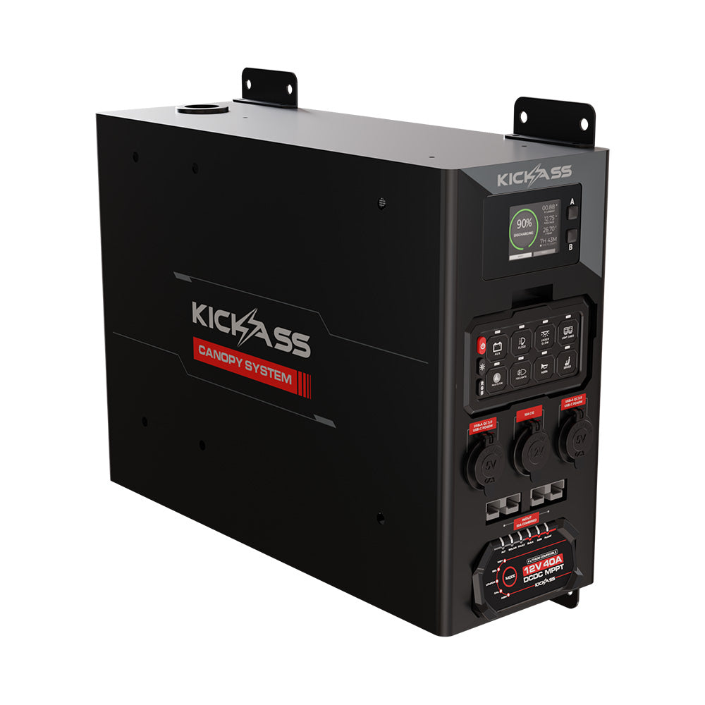 KickAss 12V Wireless Canopy Power System with 40A DCDC Charger + Integrated Bluetooth