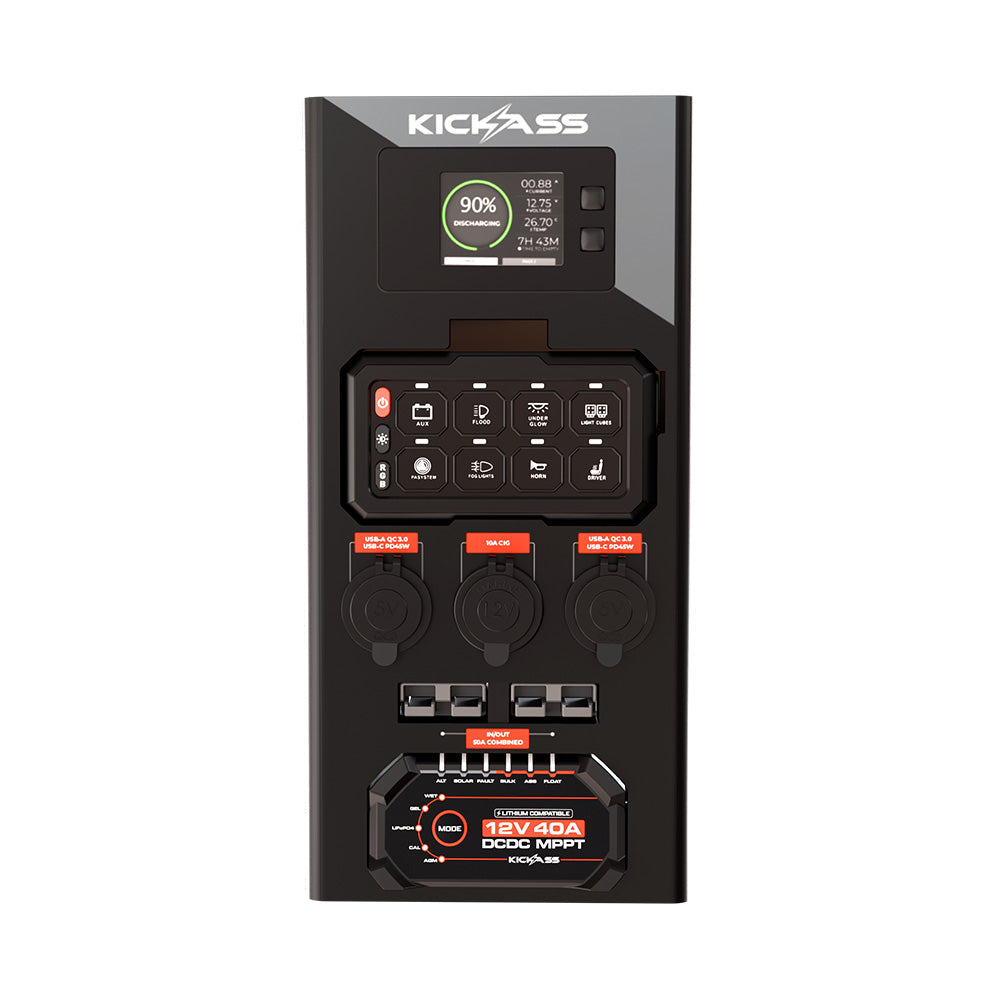 KickAss 12V Wireless Canopy Power System with 40A DCDC Charger + Integrated Bluetooth
