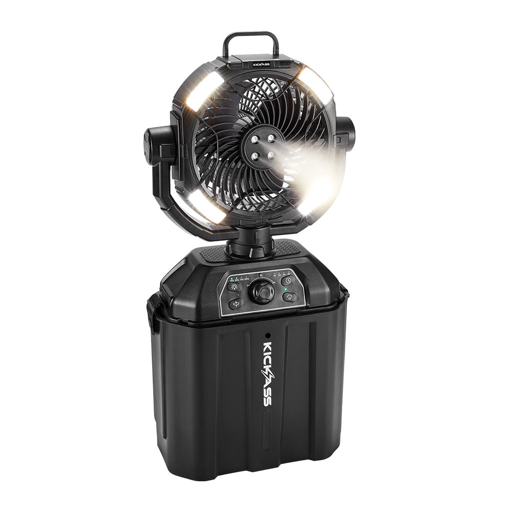 KickAss Portable 20,000mAh Misting Fan with LED & Power Bank for Camping - KickAss Products USA
